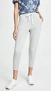 Splits59 Reena 7/8 Fleece Sweatpant - Heather Grey/off White - Size L In Heather Grey,off White