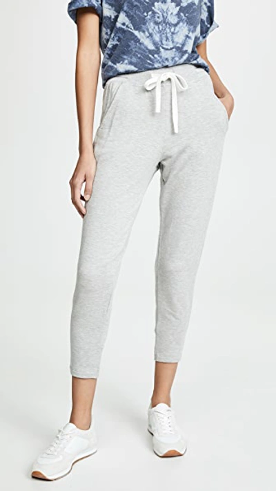 Splits59 Reena 7/8 Fleece Sweatpant - Heather Grey/off White - Size L In Heather Grey,off White