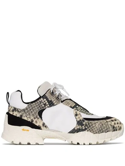 Alyx Snake-effect Leather Panelled Trainers In White