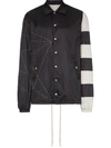 RICK OWENS RICK OWENS STRIPED WINDBREAKER JACKET - 黑色