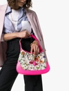 GUCCI GUCCI PINK AND MULTICOLOURED JACKIE FLORAL PRINT CANVAS HOBO BAG,5501529ZIBG13437108