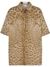 BURBERRY SHORT-SLEEVE ANIMAL PRINT SHIRT