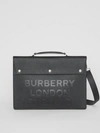 BURBERRY TRIPLE STUD LOGO EMBOSSED LEATHER DOCUMENT CASE