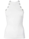 BALMAIN STRETCH FIT TANK TOP WITH BUTTON DETAILING