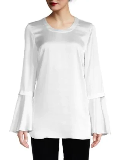 Bcbgmaxazria Bell-sleeve Top In Optic White