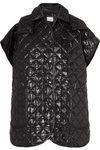 BURBERRY APPLIQUÉD QUILTED GLOSSED-SHELL CAPE