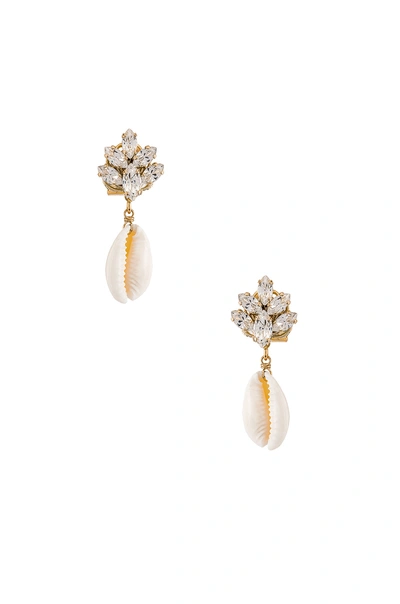 Anton Heunis Omega Clasp Cluster Shell Earrings In Clear & Shell