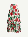 ALEXIS DELORA TIERED HIGH-WAIST FLORAL-PRINT COTTON-VOILE MAXI SKIRT