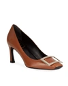 Roger Vivier Women's Belle Vivier Trompette Leather Pumps In Brown