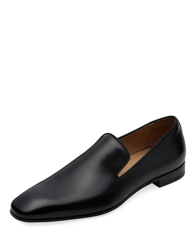 Paul Stuart Men's Harrier Round-toe Leather Formal Slippers In Bordo