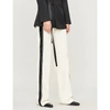 Haider Ackermann Side-stripe High-rise Straight Rayon Trousers In Cream