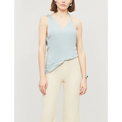 Jacquemus Asymmetric Crepe Camisole In Light Blue