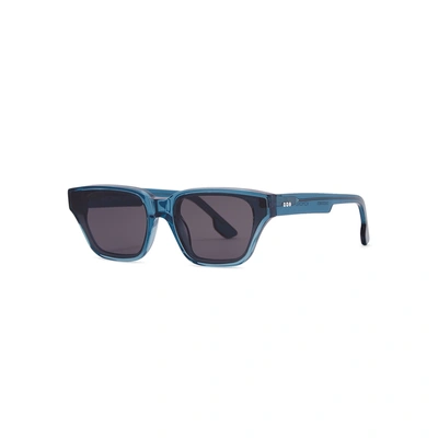 Komono Brooklyn Flush Azure Wayfarer-style Sunglasses In Blue