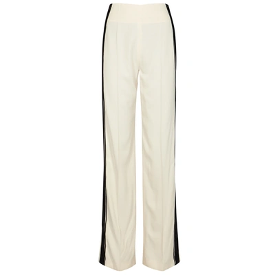 Haider Ackermann Side-stripe High-rise Straight Rayon Trousers In White