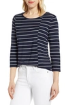 VINCE CAMUTO OFFSET STRIPE TOP,9129626
