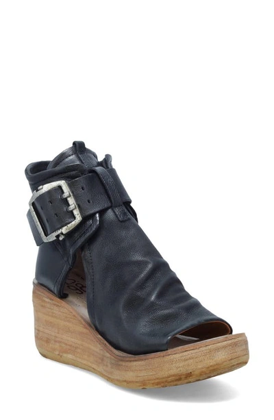 A.s.98 Naya Wedge Sandal In Black