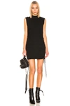 ALEXANDER WANG T T BY ALEXANDER WANG HIGH TWIST RUCHED DRESS IN BLACK,TBBY-WD141
