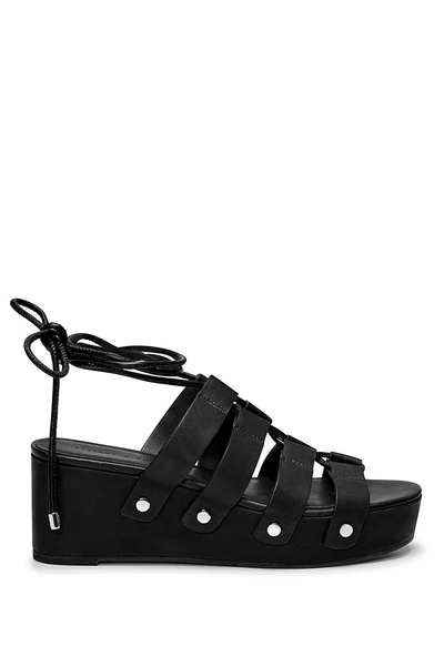 Rebecca Minkoff Iven Gladiator Platform Wedge Sandals In Black
