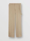 BURBERRY Strap Detail Cotton Trousers