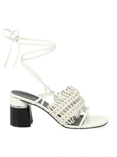 3.1 Phillip Lim / フィリップ リム Women's Drum Ankle-strap Crochet Leather Sandals In Ivory