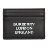 Burberry Sandon Logo Leather Card Case In Black