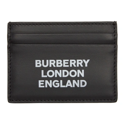Burberry Sandon Logo Leather Card Case In Black,white