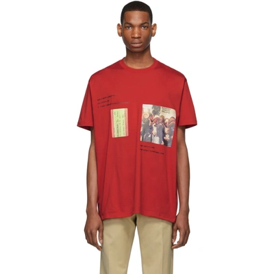 Burberry Drunk Print Cotton T-shirt - 红色 In Bright Red
