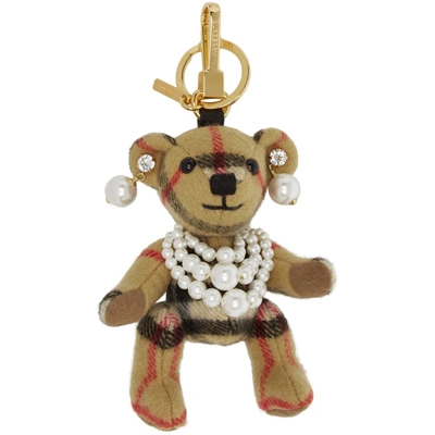 Burberry Thomas Pearly Teddy Bear Charm In Yellow