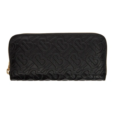 Burberry Ellerby All-over Logo Leather Wallet In Black