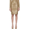 BURBERRY BURBERRY BEIGE COATED SKIRT