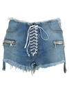 BEN TAVERNITI UNRAVEL PROJECT UNRAVEL UNRAVEL PROJECT LACE-UP DENIM SHORTS,10848212