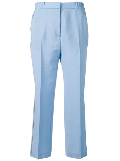 N°21 Tailored Sequin Trimmed Trousers In Blue