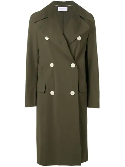 Harris Wharf London Double Breasted Peacoat - 绿色 In Green