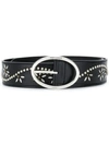 SAINT LAURENT SAINT LAURENT OVAL BUCKLE DECORATED BELT - 黑色