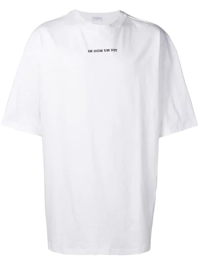 Ih Nom Uh Nit White Oversized Graphic Print T-shirt With Bowie Design
