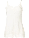 Gold Hawk Lace Trim Vest In White