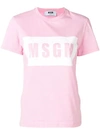 Msgm Logo Print T-shirt In Pink