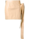 JW ANDERSON TOAST LEATHER TAB MINI SKIRT