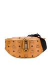 Mcm Fursten Visetos Medium Belt Bag In Cognac Coated Canvas In Brown