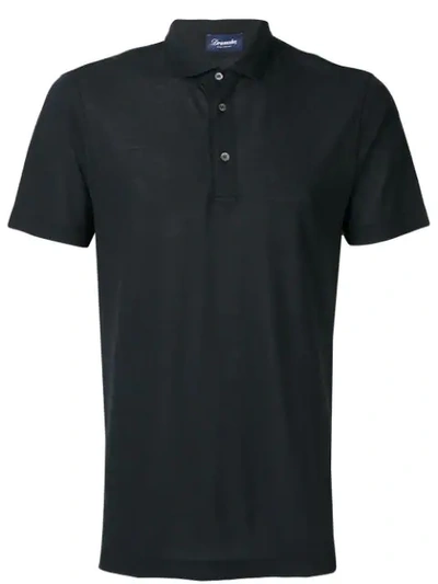 Drumohr Short-sleeved Polo Shirt In Black