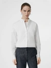 BURBERRY Button-down Collar Monogram Motif Cotton Shirt