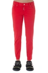 DSQUARED2 RED CROPPED JEANS IN DENIM,10849167
