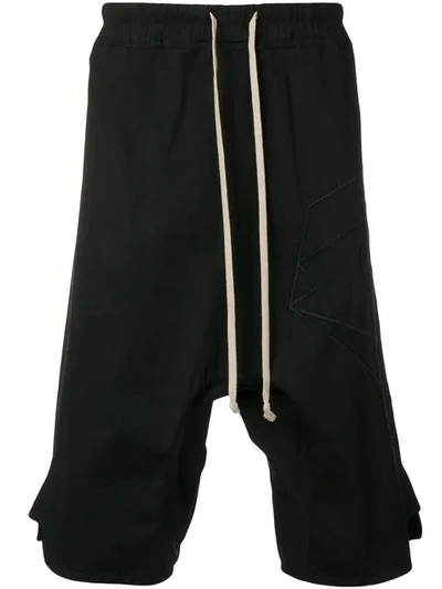 Rick Owens Drop Crotch Shorts - 黑色 In Black
