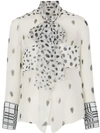 BURBERRY DALMATIAN PRINT PUSSY-BOW BLOUSE