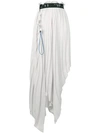 Ben Taverniti Unravel Project Pleated Asymmetric Skirt In Grey