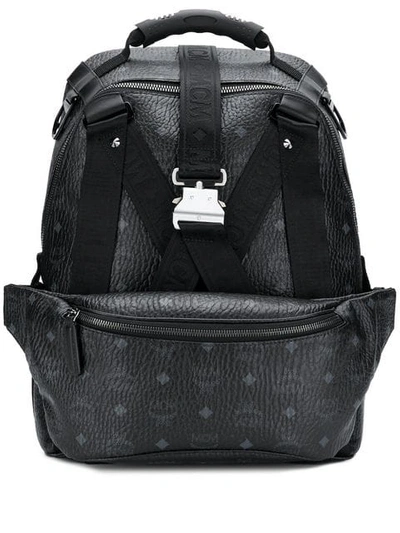 Mcm Logo Buckle-detail Backpack - 黑色 In Black