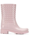 Valentino Garavani Garavani Rockstud Rain Boots In Pink