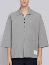 THOM BROWNE THOM BROWNE OVERSIZED PIQUÉ POCKET POLO,MJP075A0005013252268