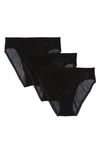 On Gossamer Gossamer Mesh Hip High-cut Briefs, Set Of 3 In Black