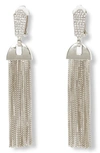 VINCE CAMUTO PAVE & CHAIN TASSEL CLIP-ON DROP EARRINGS,VJ-401914